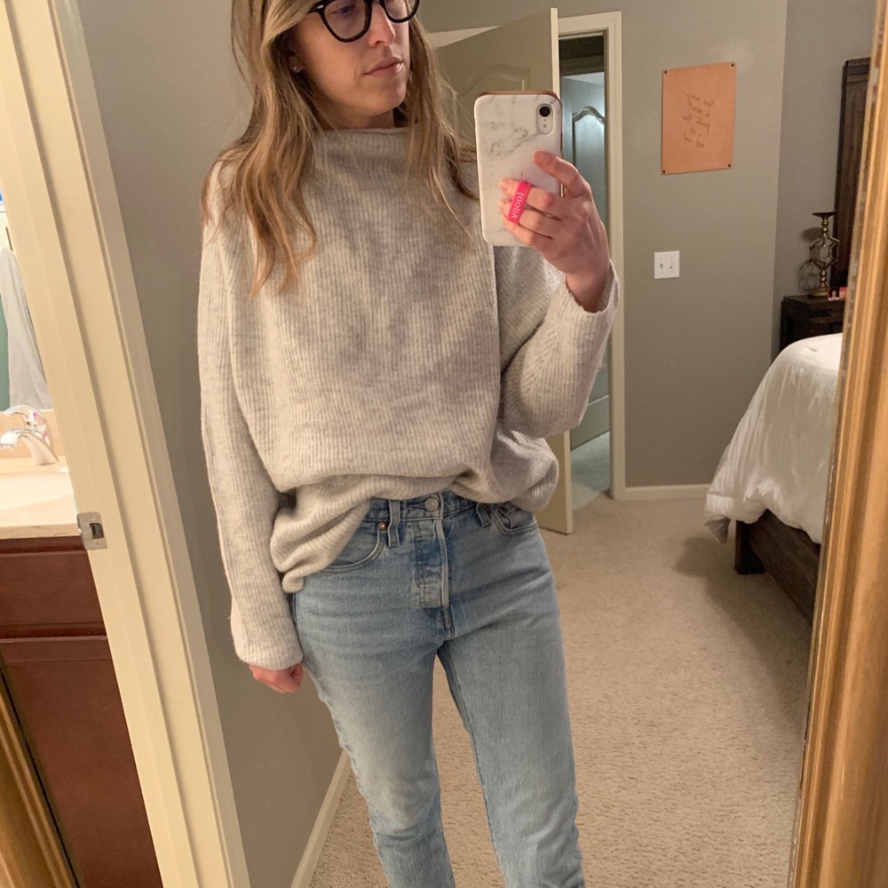 Mock neck pullover sweater